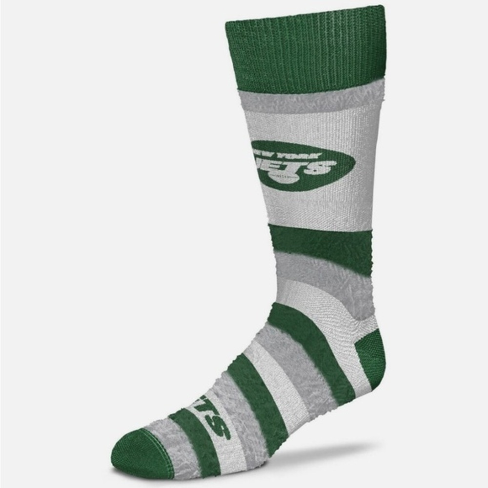New York Jets Football High Socks Adult Cozy Fuzzy Green White Mid Calf